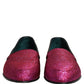 Pink Glitter Lurex Logo Dress Loafers Shoes