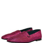 Pink Glitter Lurex Logo Dress Loafers Shoes