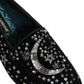 Black Crystal Embellished Dress Loafers Shoes
