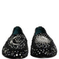 Black Crystal Embellished Dress Loafers Shoes