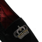 Black Crown Embellished Dress Loafers Shoes