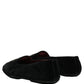 Black Crown Embellished Dress Loafers Shoes