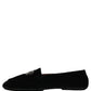 Black Crown Embellished Dress Loafers Shoes