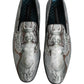 Gray Baroque Angel Velvet Men Loafers Shoes