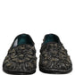 Black Rhinestone Embellished Loafers Shoes
