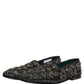 Black Rhinestone Embellished Loafers Shoes