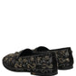 Black Rhinestone Embellished Loafers Shoes