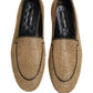 Gold Crystal Embellished Men Loafers Shoes