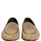 Gold Crystal Embellished Men Loafers Shoes