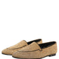 Gold Crystal Embellished Men Loafers Shoes