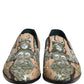 Beige Sequin Embroidery Dress Loafers Shoes