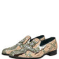 Beige Sequin Embroidery Dress Loafers Shoes