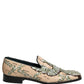 Beige Sequin Embroidery Dress Loafers Shoes