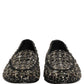 Silver Leather Logo Slip On Loafers Shoes