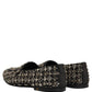 Silver Leather Logo Slip On Loafers Shoes