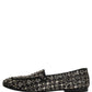 Silver Leather Logo Slip On Loafers Shoes