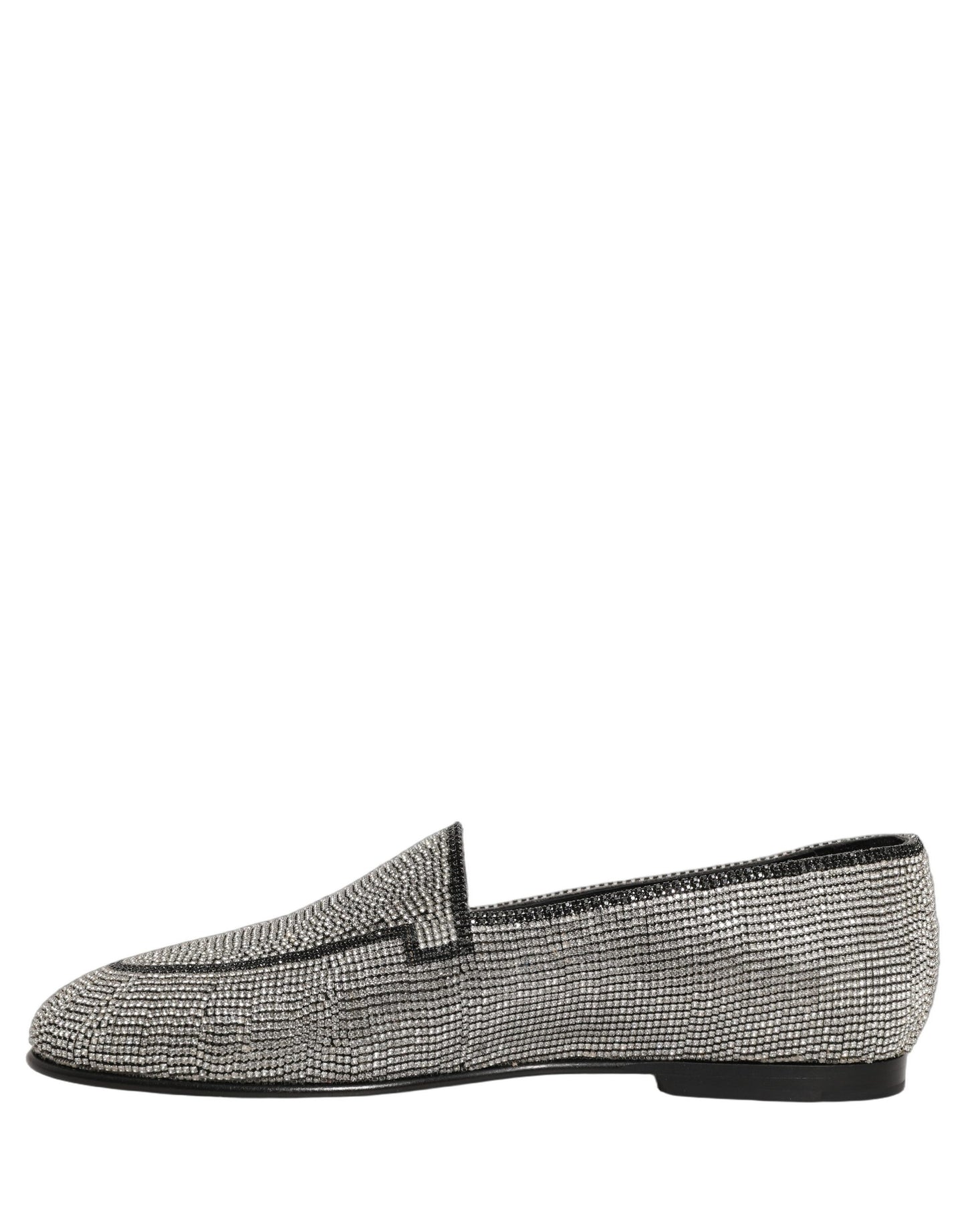 Silver Crystal Embellished Men Loafers Shoes