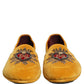 Yellow Velvet DG Heart Loafers Flats Shoes