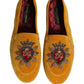 Yellow Velvet DG Heart Loafers Flats Shoes
