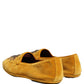 Yellow Velvet DG Heart Loafers Flats Shoes