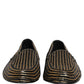 Black Gold Sequined Men Dress Loafers Shoes