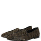 Black Gold Sequined Men Dress Loafers Shoes