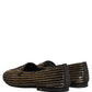 Black Gold Sequined Men Dress Loafers Shoes