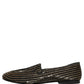 Black Gold Sequined Men Dress Loafers Shoes