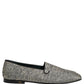 Gray Glitter Lurex DG Logo Dress Loafers Shoes