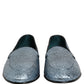 Blue Glitter Lurex DG Logo Dress Loafers Shoes