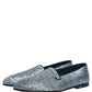 Blue Glitter Lurex DG Logo Dress Loafers Shoes