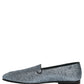 Blue Glitter Lurex DG Logo Dress Loafers Shoes