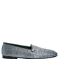 Blue Glitter Lurex DG Logo Dress Loafers Shoes