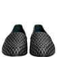 Black Velvet Diamond Stitched Loafers Shoes
