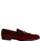 Maroon Suede Cross Slip On Dress Loafers Shoes