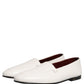 White Leather Logo Slip On Men Loafers Shoes