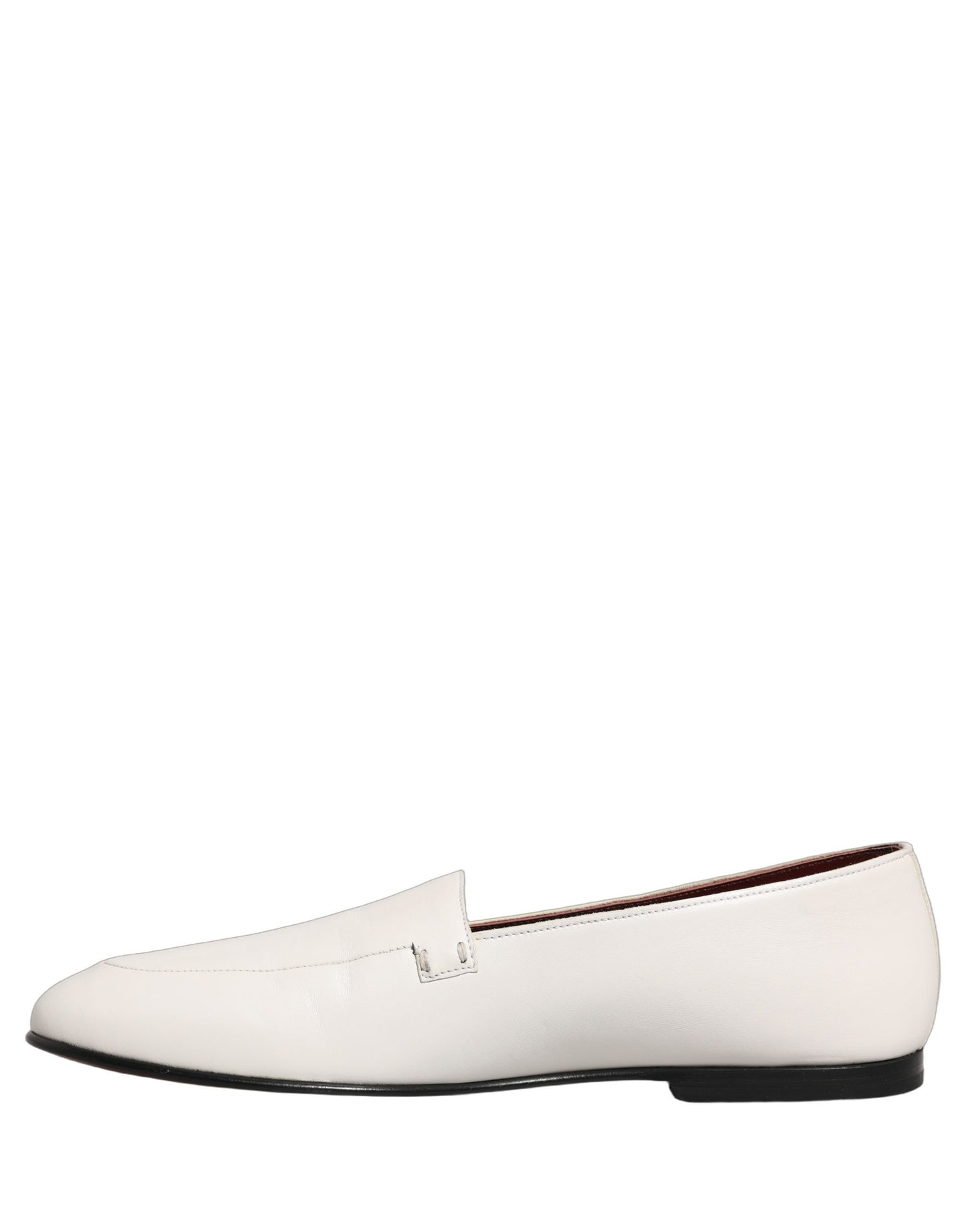 White Leather Logo Slip On Men Loafers Shoes