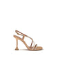 Beige Calf Leather Bos Taurus Stiletto Heel Sandals