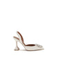 White Calf Leather Bos Taurus High Heel Pumps
