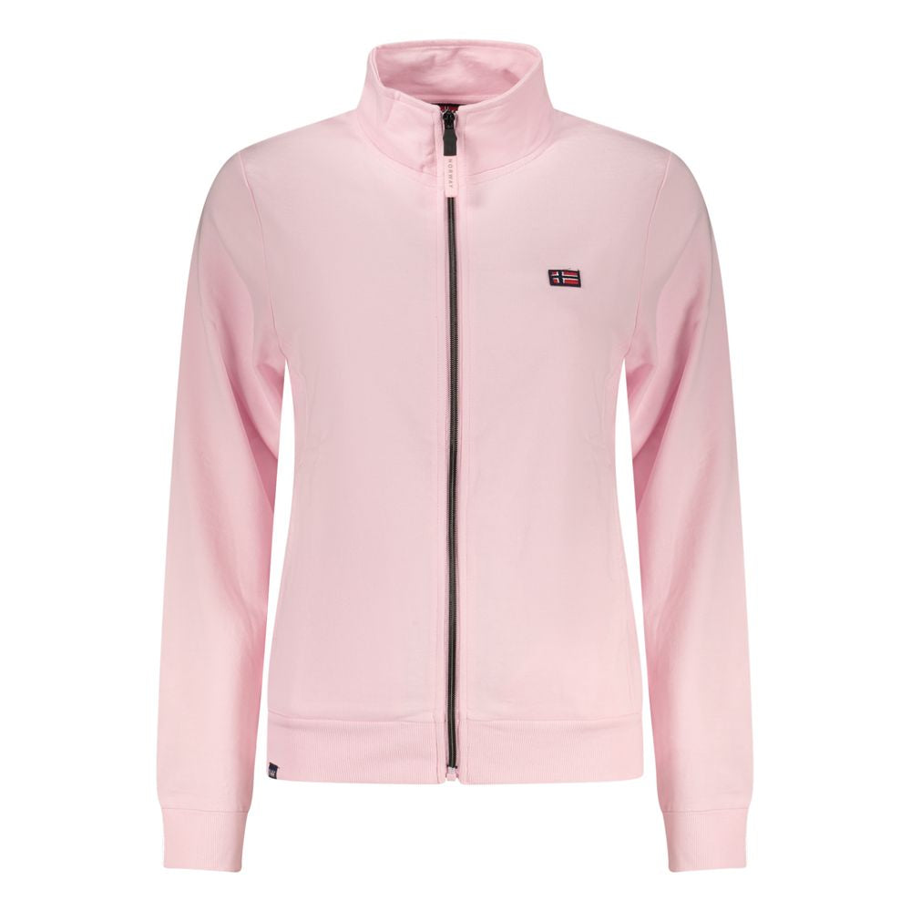 Pink Cotton Women Sweatshirt
