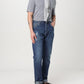 Blue Denim Straight-Leg Jeans