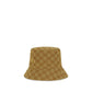 Beige Cotton Bucket Hat