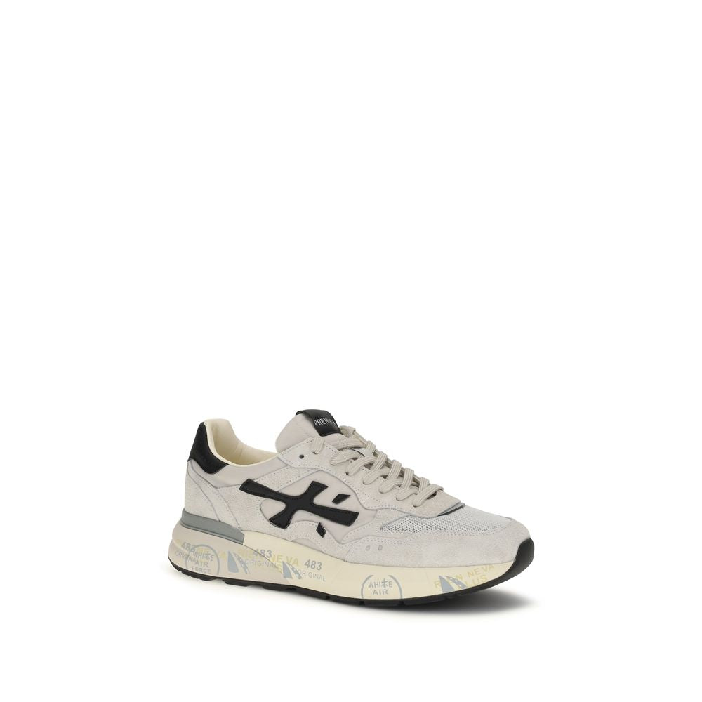 White Polyester Low Top Sneakers