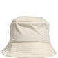 Men White Cotton Fisherman Bucket Hat