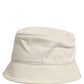Men White Cotton Fisherman Bucket Hat