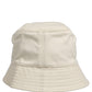 Men White Cotton Fisherman Bucket Hat