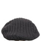 Men Dark Gray Wool Knitted Newsboy Capello Hat