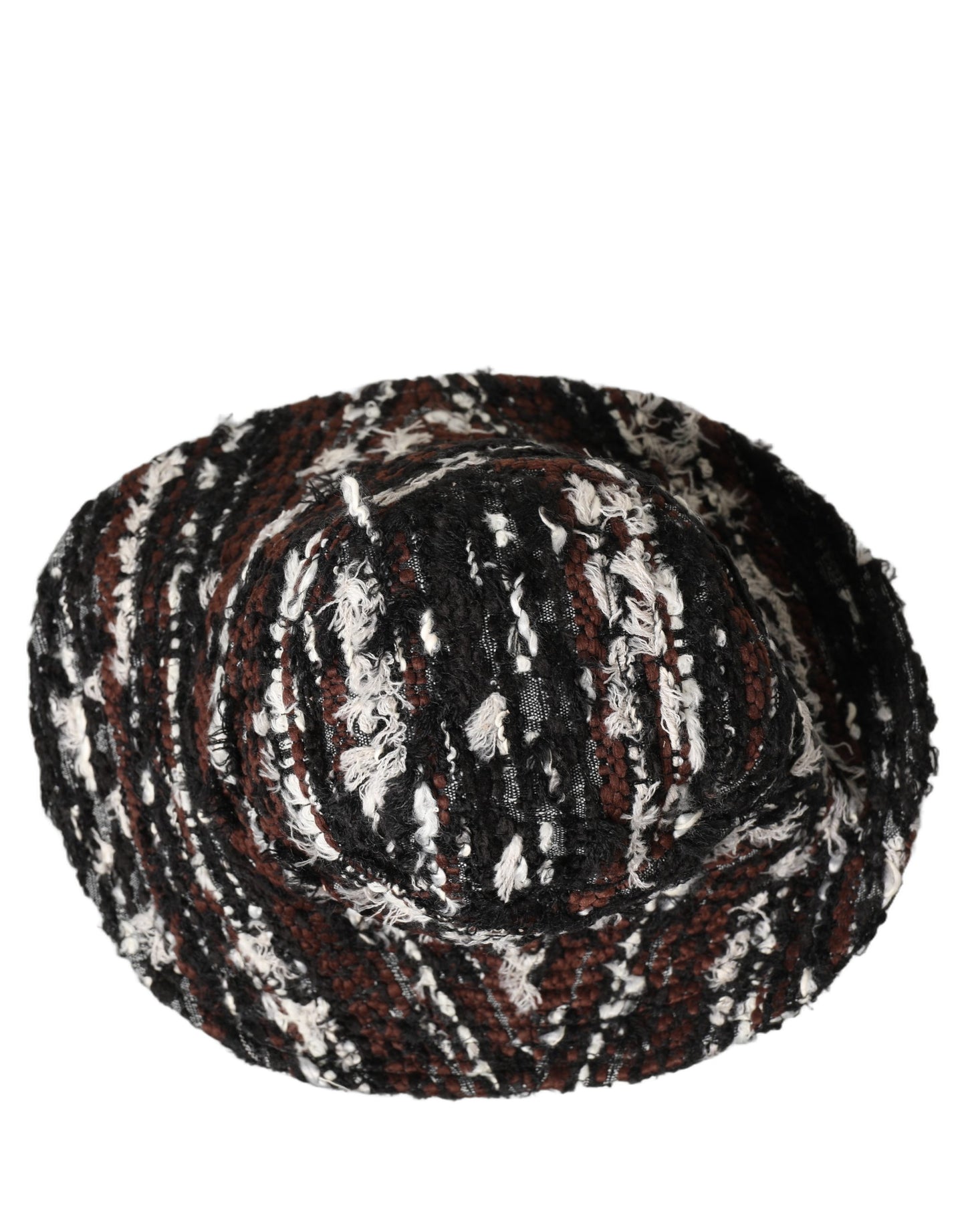 Women Multicolor Acrylic Tweed Bucket Capello Hat