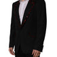 Black Crystal Embellished Coat Blazer Jacket