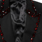 Black Crystal Embellished Coat Blazer Jacket